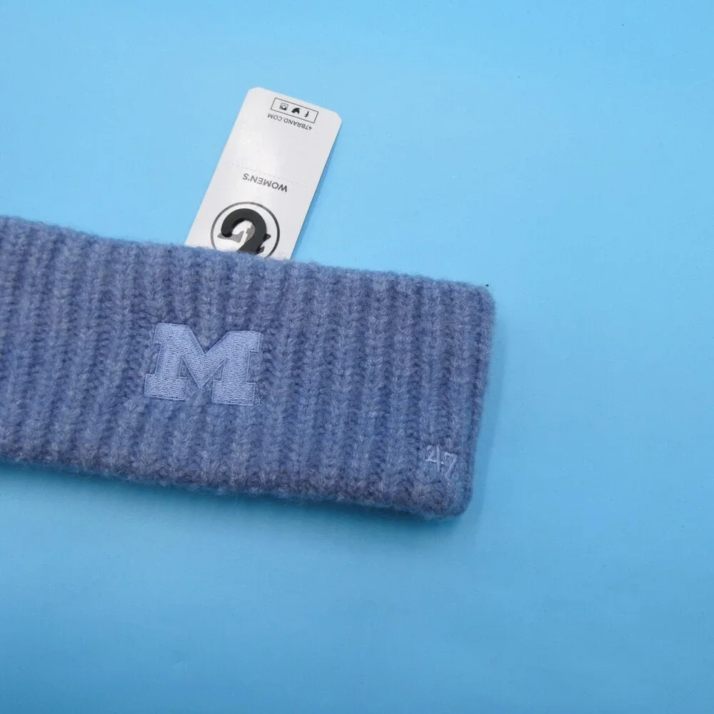 '47 Brand‎ Michigan Wolverines Winter Headband Womens College Blue Sweatband Cap